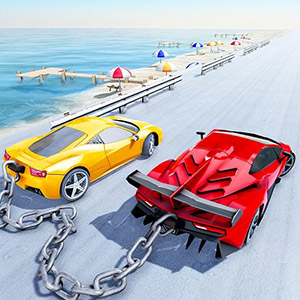 Chained Car Stunts Race Mega Ramp GT Racing