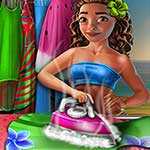 Exotic Girl Washing Clothes