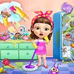 Sweet Baby Girl Cleanup Messy House